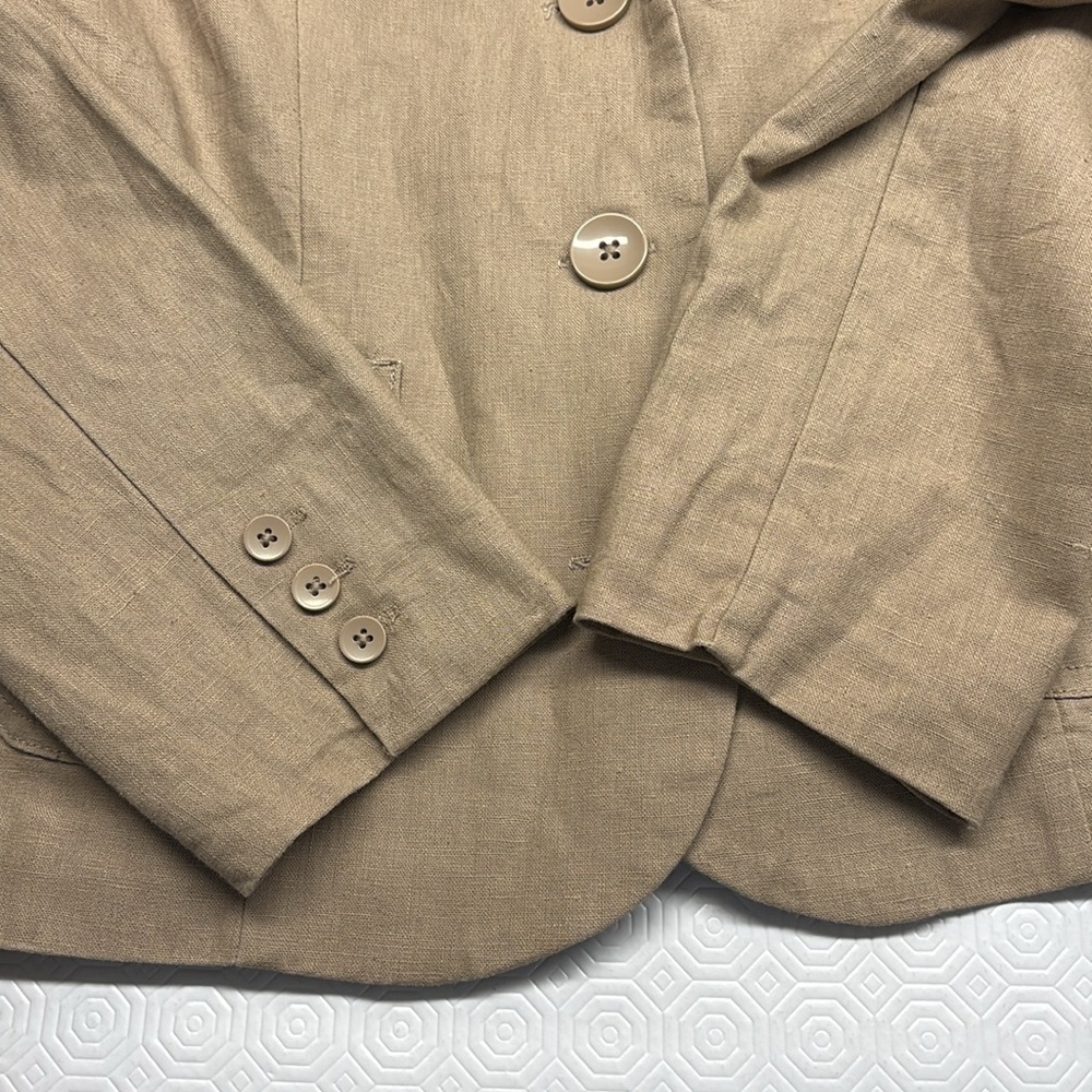 Reitmans Linen Blend Blazer Size 9 Colour Tan - Picture 4 of 13